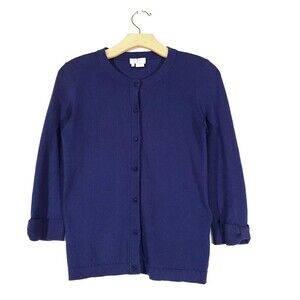 KATE SPADE Cashmere Somerset Bow-Cuff Cardigan Sweater French Girl Navy Preppy